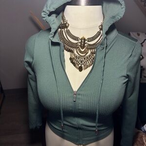Women's Green Hooded Jacket